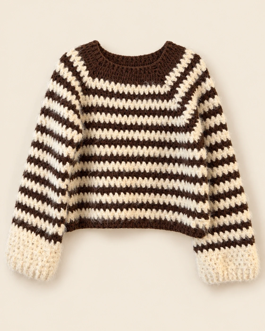 Cocoa Stripe Cotton Pullover