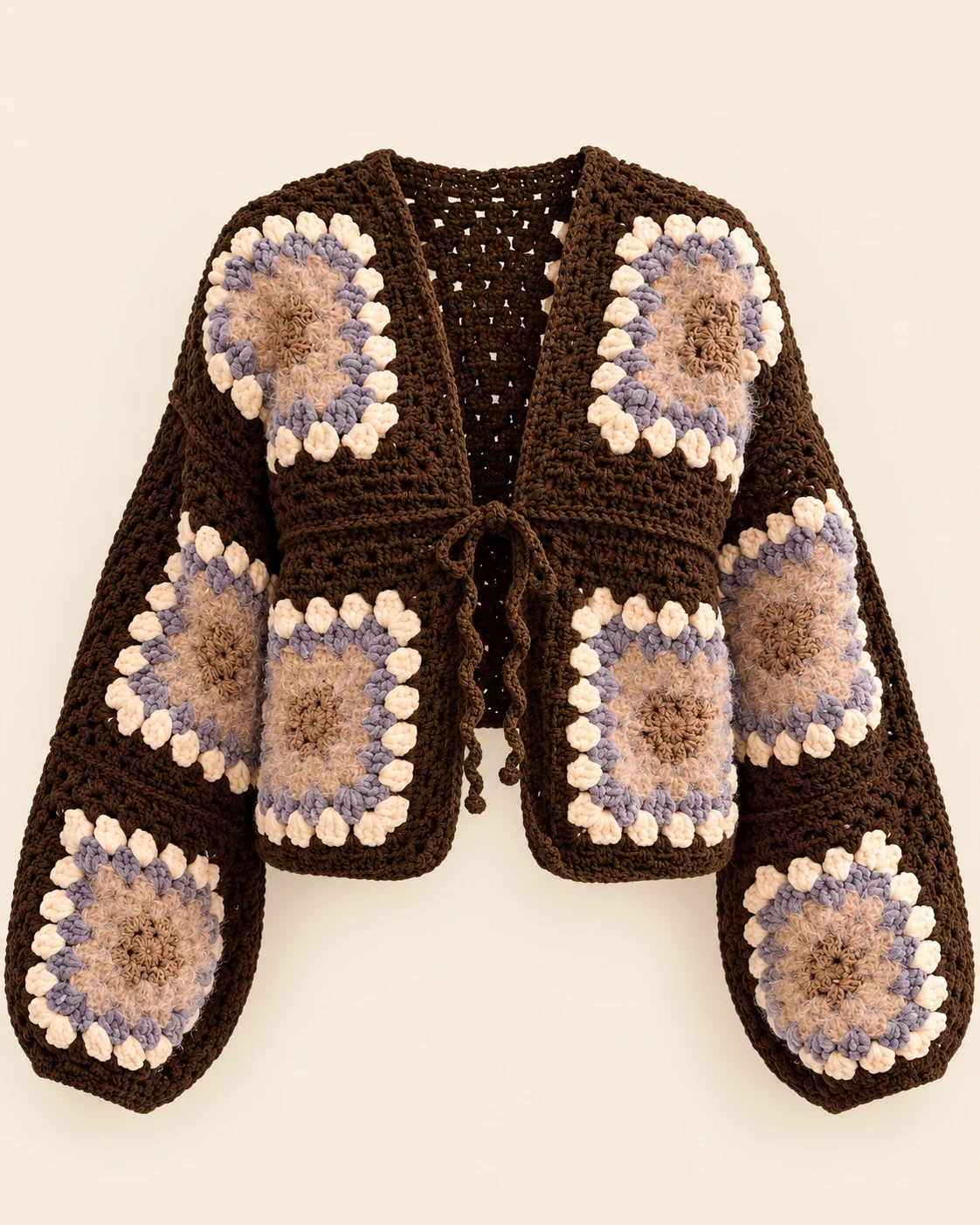 Cocoa Bloom Crochet Cardigan
