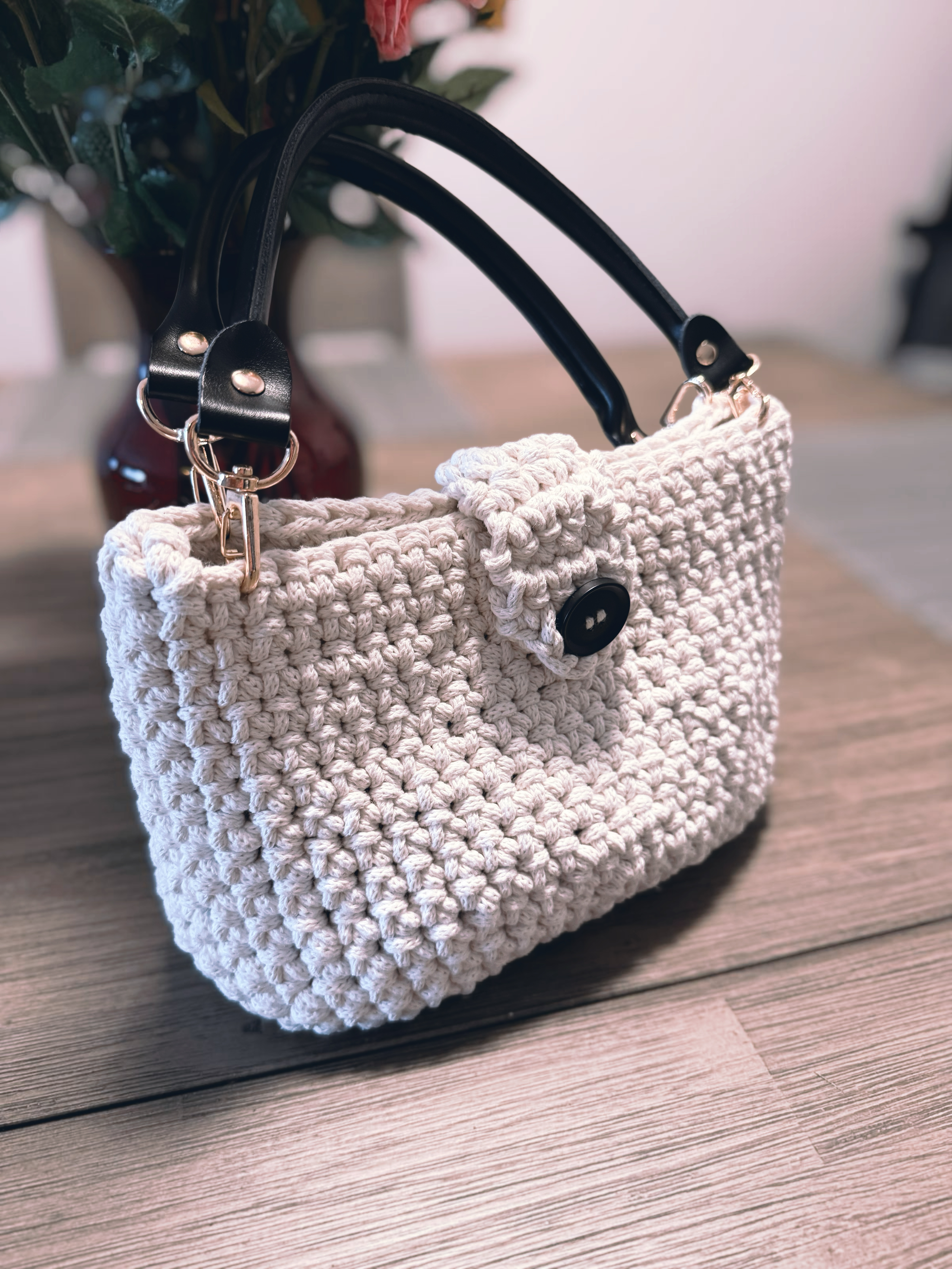 Handmade crochet shoulder bag